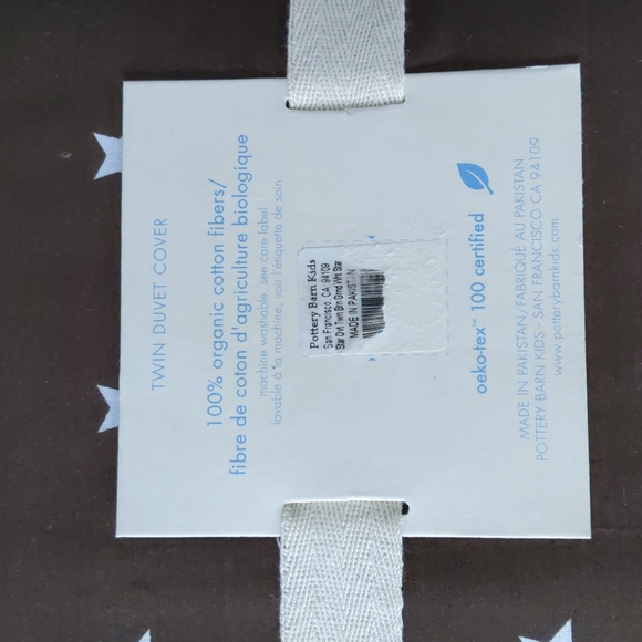 Brand New! Pottery Barn Kids Organic Cotton Twin size Star Duvet Cover in Brown - Picture 4 of 6